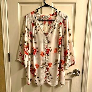 Rose + Olive Floral Top